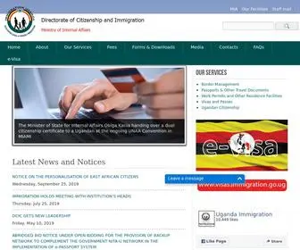 Immigration.go.ug(Directorate of Citizenship and Immigration Control) Screenshot
