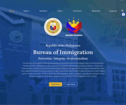 Immigration.gov.ph(The Bureau of Immigration) Screenshot