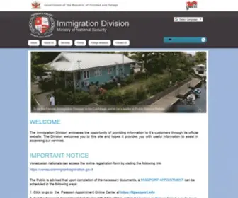 Immigration.gov.tt(Immigration) Screenshot