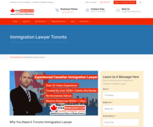 Immigrationlawyer-Toronto.ca(Immigration Lawyer Toronto) Screenshot