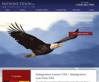 Immigrationvisausa.com(Anthony olson pa) Screenshot