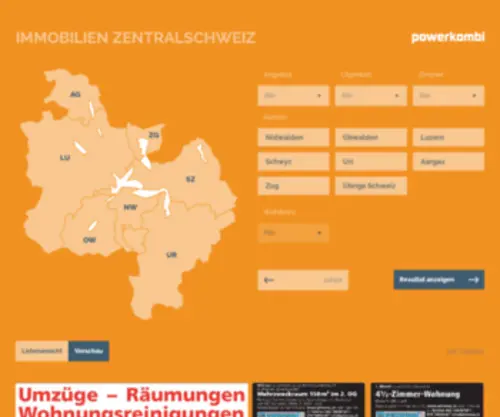 Immo-Zentralschweiz.ch(Immobilien Zentralschweiz) Screenshot