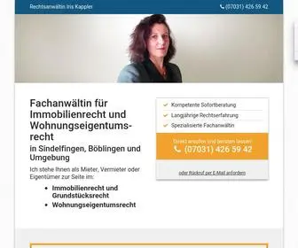 Immobilienrecht-Sindelfingen.de(Fachanwältin) Screenshot