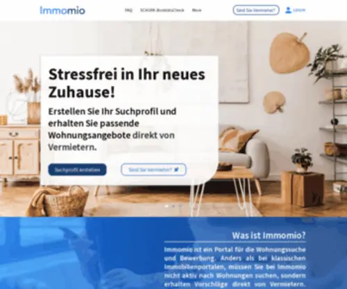 Immomio.de(Ihre neue Wohnung findet Sie) Screenshot