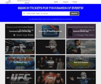 Immortalseats.com(Event Tickets) Screenshot