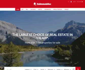 Immovalais.ch(Valimmobilier, l’immobilier en Valais (Suisse)) Screenshot