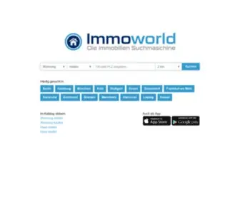 Immoworld.de(Aktuell über 1 Mio. Wohnungen und Häuser zum Mieten oder Kaufen) Screenshot