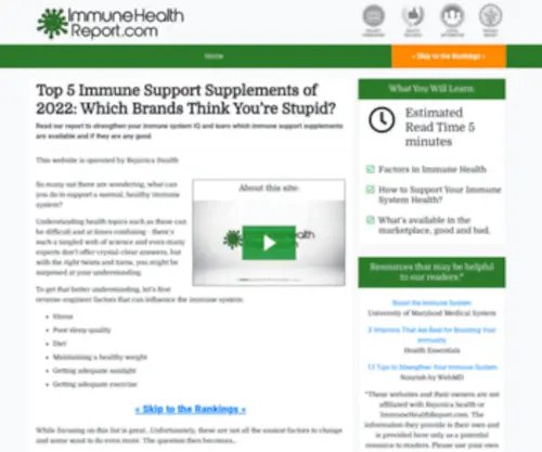 Immunehealthreport.com(Top Immune Support Supplements) Screenshot