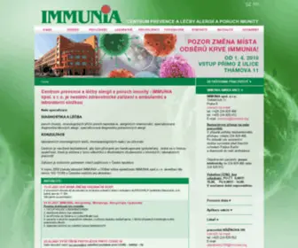 Immunia.org(Centrum prevence a léčby alergií a poruch imunity) Screenshot
