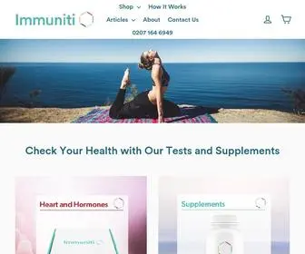 Immuniti.co.uk(Supplements and Blood Tests for Immunity Health and Support) Screenshot