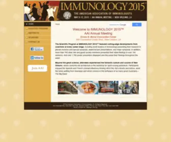 Immunology2015.org(May 8) Screenshot