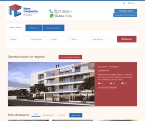 Imobiliarianovocampeche.com.br(Imobiliária Novo Campeche) Screenshot