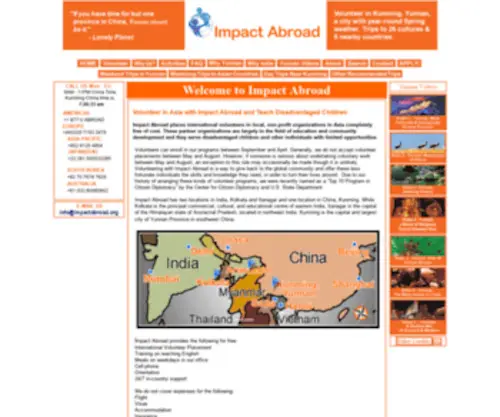 Impactabroad.org(International Volunteering Opportunities in China) Screenshot