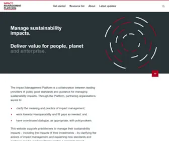 Impactmanagementplatform.org(Manage sustainability impacts) Screenshot