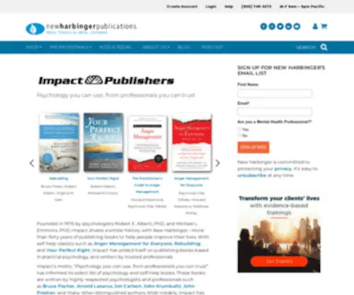 Impactpublishers.com(New Harbinger Publications) Screenshot