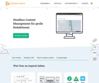 Imperia.net(Headless Content Management mit imperia CMS) Screenshot