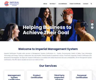 Imperialcert.com(ISO Consulting & Certification Agency) Screenshot
