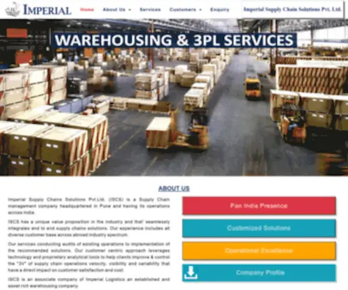 Imperiallogistics.in(Imperial Supply Chain Solutions Pvt) Screenshot