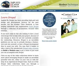 Impliedbydesign.com(Learn Drupal with Extensive Drupal Video Tutorials) Screenshot
