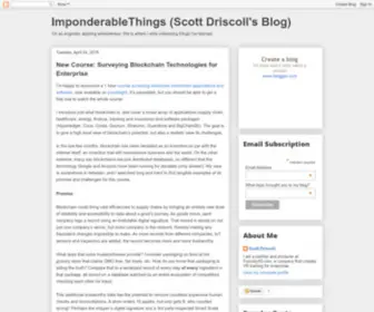Imponderablethings.com(ImponderableThings (Scott Driscoll's Blog)) Screenshot