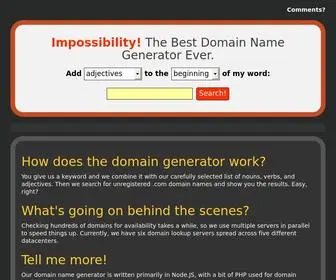 Impossibility.org(The Best Domain Name Generator Ever) Screenshot