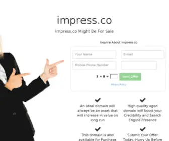 Impress.co(Forsale Lander) Screenshot