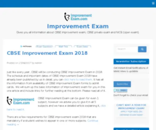 Improvementexam.com(Gives you all information about CBSE improvement exam) Screenshot