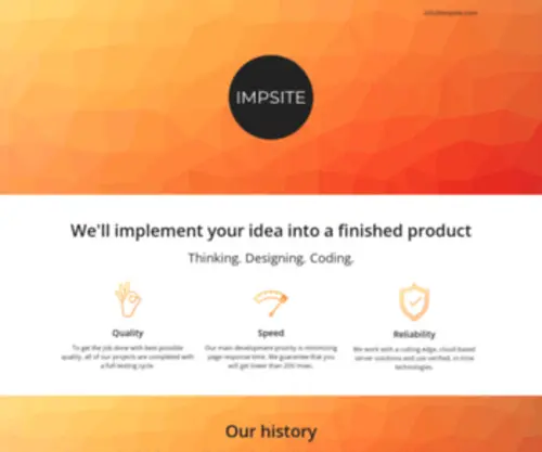 Impsite.com(Implement your idea into a finished product) Screenshot