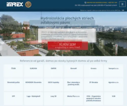 Imrex.sk(Cena opravy plochej strechy) Screenshot