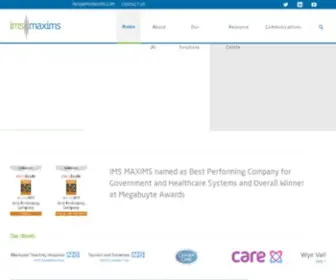 Imsmaxims.com(EPR and clinical software solutions from IMS MAXIMS EPR and clinical software solutions from IMS MAXIMS) Screenshot