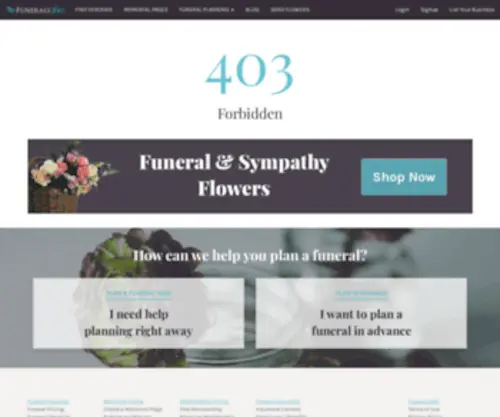 Imsorrytohear.com(Funerals360 offers everything for funeral planning) Screenshot
