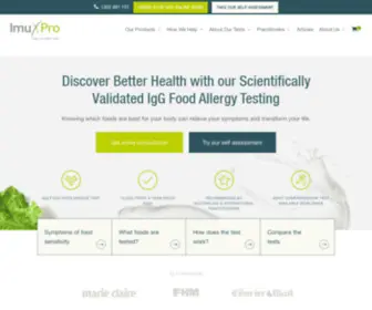Imupro.com.au(IgG Food Sensitivities Allergy Testing Australia) Screenshot