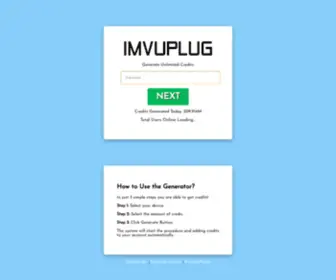 Imvuplug.com(Get Free Credits 2022) Screenshot