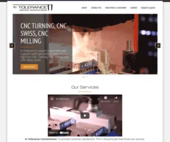 IN-Tolerance.com(Precision Contract Manufacturing) Screenshot