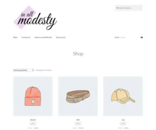 Inallmodesty.com(In All Modesty) Screenshot