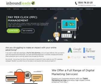 Inboundleads.com.au(A specialized Internet marketing firm) Screenshot