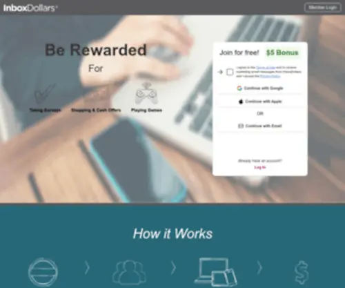 InboxDollars.com(Make Extra Money Online From Home) Screenshot