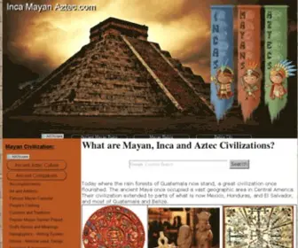 Incamayanaztec.com(Ancient Mayan Civilzation) Screenshot