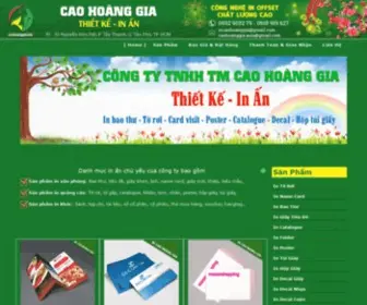 Incaohoanggia.com(Đơn Vị Thiết Kế In Ấn Giá Rẻ Tại TPHCM) Screenshot