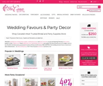 Incasagifts.com(Canada's Party Favour & Wedding Supplies Shop) Screenshot