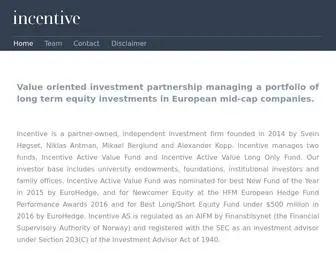 Incentive.com(Incentive is a Nordic based investment partnership) Screenshot