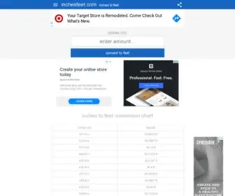 Inchesfeet.com(Convert inches to feet) Screenshot