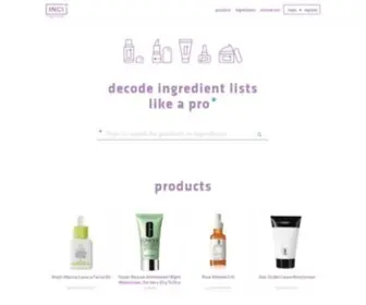Incidecoder.com(Decode your skincare ingredients) Screenshot