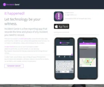 Incidentgenie.com(Let Technology Be Your Witness) Screenshot