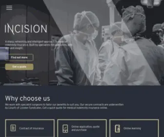 Incisionindemnity.com(Medical Indemnity Insurance For Surgeons) Screenshot