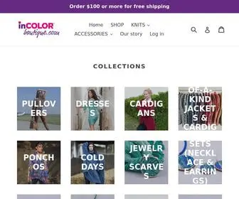 Incolorboutique.com(Exquisitely designed European knits and accessories) Screenshot