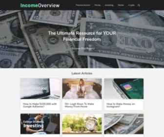 Incomeoverview.com(Learn How to Make Money & Diversify Your Income) Screenshot