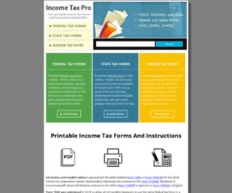 Incometaxpro.net(2021 Income Tax Forms and Instructions) Screenshot