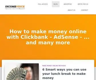 Incomevoice.com(How to make money online with Clickbank) Screenshot