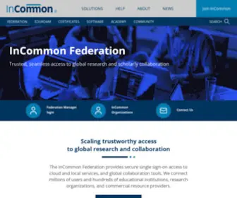 Incommonfederation.org(Security, Privacy and Trust for the Research and Education Community) Screenshot